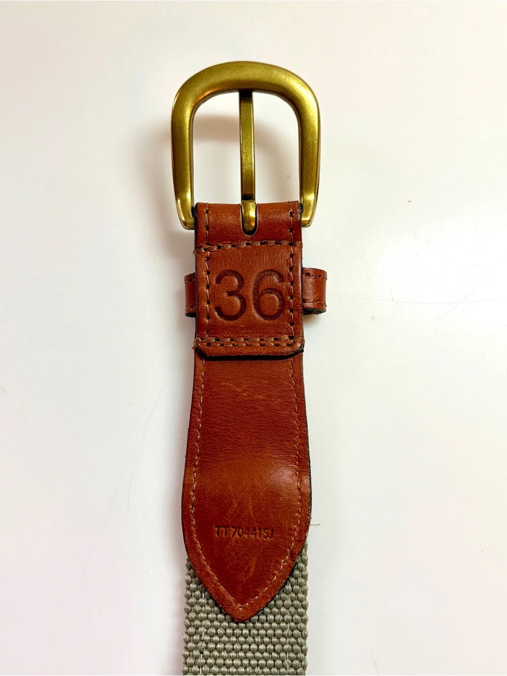 Vintage Prestwick Golf Club Logo Mens Green Belt Seejays SZ 36  Canvas Leather